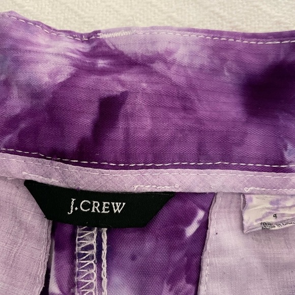 Hand crafted tie dyed J.Crew Rainbow Striped Shorts Size 6 gorgeous purples! - Picture 4 of 4